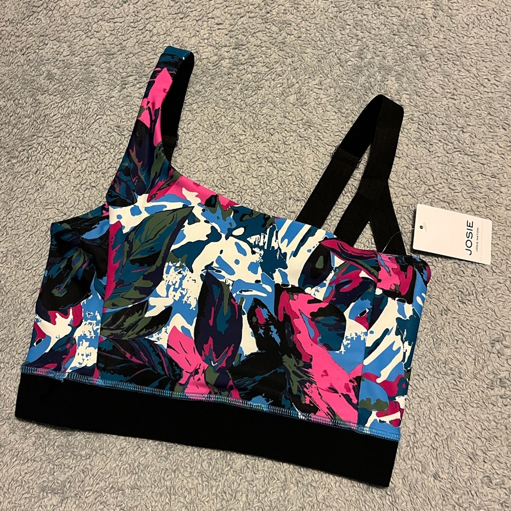 Natori Josie One Shoulder Athletic Top in Solstice, Size S NWT